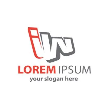 Letters iw logo Stock Illustration