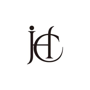 Letters jhc linked elegant thin logo vector Stock Illustration