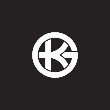 Letters kg simple linked geometric round logo vector Stock Illustration