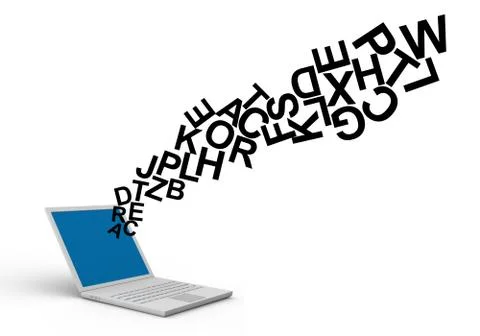 Letters from laptop Stock Illustration
