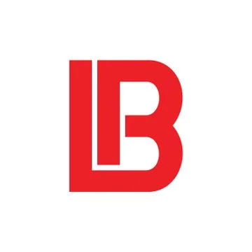 Letters lb simple geometric line logo vector Stock Illustration
