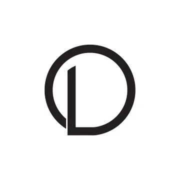 Letters ld simple circle geometric logo vector Stock Illustration