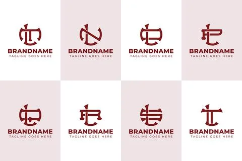 Letters LM LN LO LP LQ LR LS LT Monogram Logo Set, for ML NL OL PL QL RL SL.. Stock Illustration