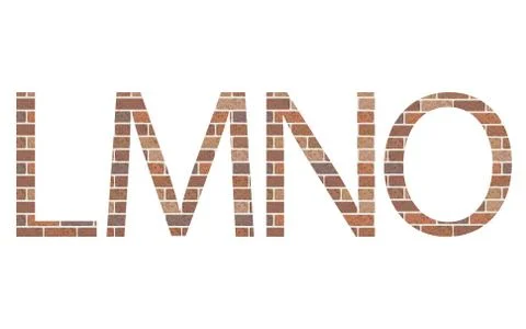 Letters LMNO in bricks Stock Illustration