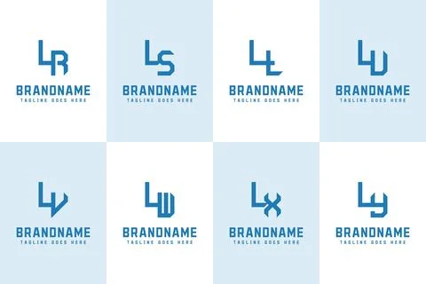 Letters LR LS LT LU LV LW LX LY Logo Monogram Set Stock Illustration