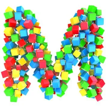 Letters M of colorful cube 스톡 일러스트