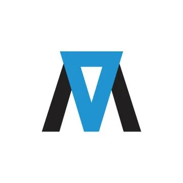 Letters m triangle blue diamond geometric logo vector Stock Illustration
