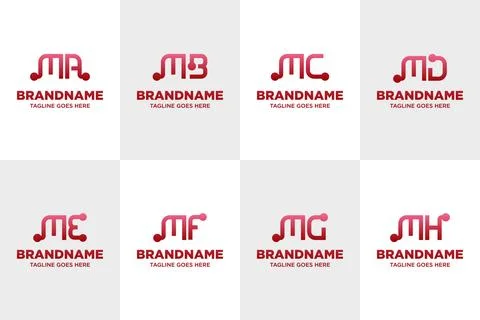 Letters MA MB MC MD ME MF MG MH Technology Logo, symbolizing innovation, di.. Stock Illustration