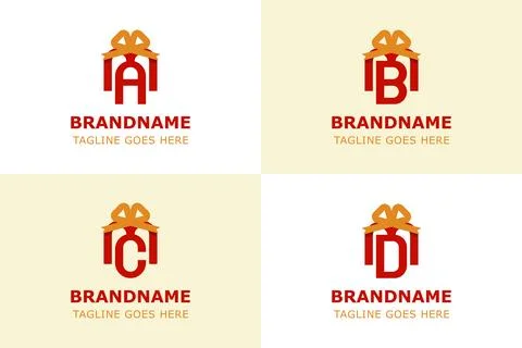 Letters MA MB MC MD Gift Logo Set, symbolizing celebration, and thoughtful .. Stock Illustration