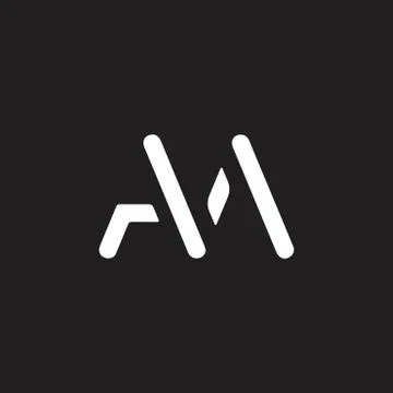Letters ma simple linked line geometric line logo vector Illustrazione stock