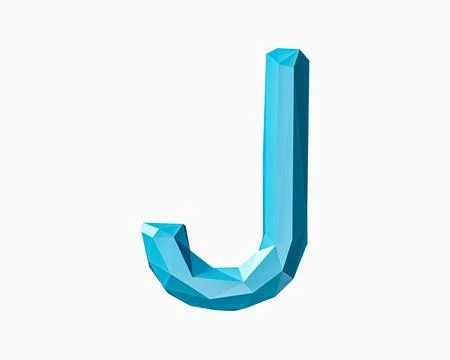 Letters made of low poly blue material Stock Illustration