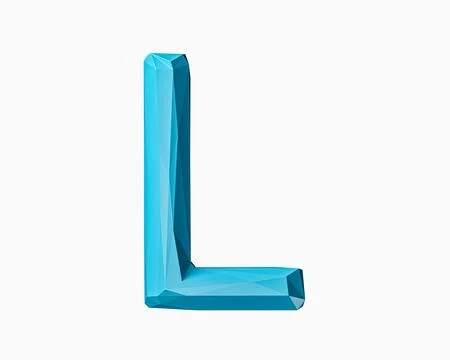 Letters made of low poly blue material Illustrazione stock