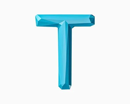 Letters made of low poly blue material Stock Illustration