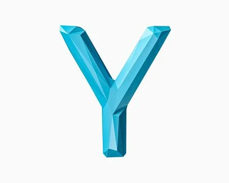 Letters made of low poly blue material Stock Illustration