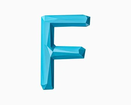 Letters made of low poly blue material Stock Illustration