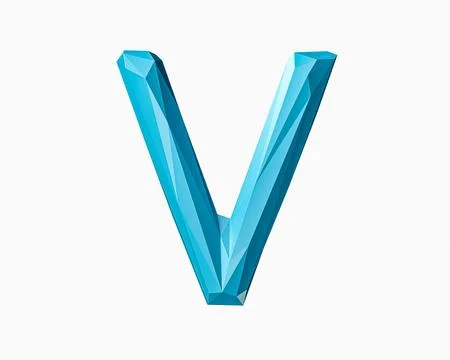 Letters made of low poly blue material Stock Illustration