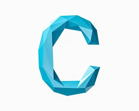 Letters made of low poly blue material Stock Illustration