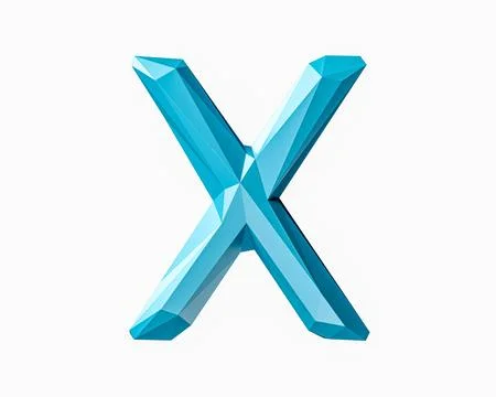 Letters made of low poly blue material Stock Illustration