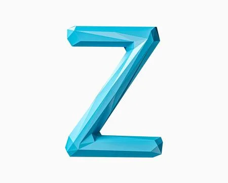 Letters made of low poly blue material Stock Illustration