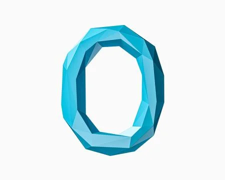 Letters made of low poly blue material Stock Illustration