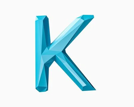 Letters made of low poly blue material Stock Illustration