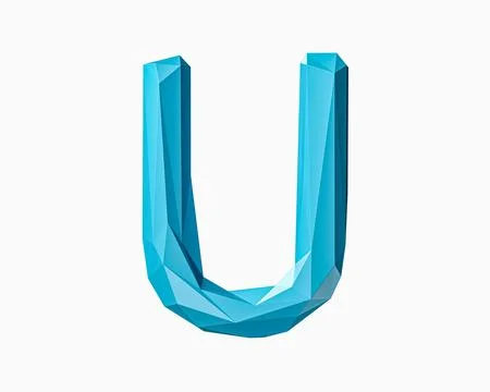 Letters made of low poly blue material Illustrazione stock