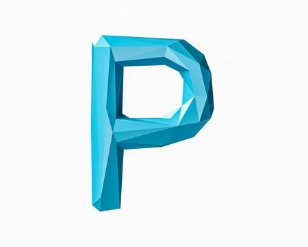 Letters made of low poly blue material Stock Illustration