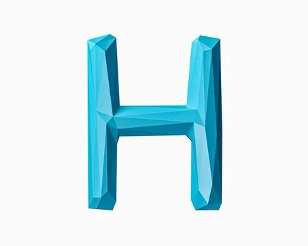Letters made of low poly blue material Stock Illustration