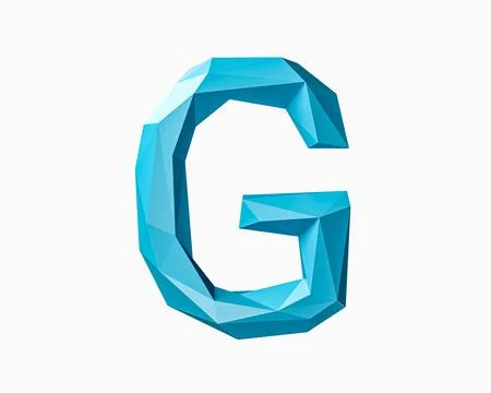 Letters made of low poly blue material Stock Illustration