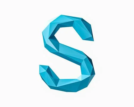 Letters made of low poly blue material Stock Illustration