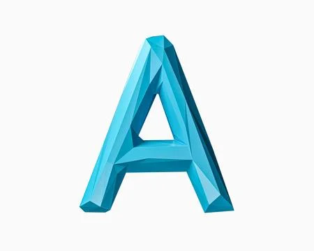 Letters made of low poly blue material Stock Illustration