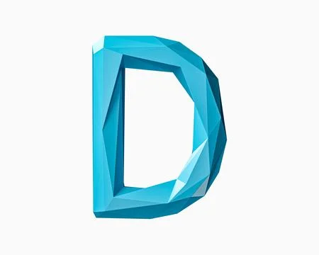 Letters made of low poly blue material Stock Illustration