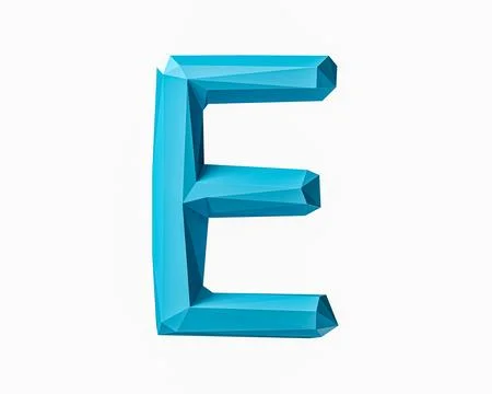 Letters made of low poly blue material Stock-Illustration