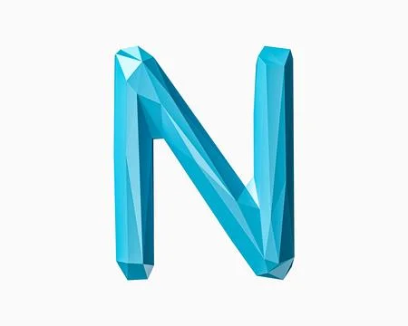 Letters made of low poly blue material Stock Illustration