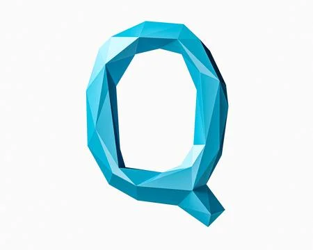 Letters made of low poly blue material Stock Illustration