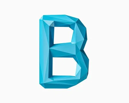 Letters made of low poly blue material Stock Illustration
