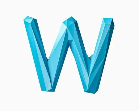 Letters made of low poly blue material Stock Illustration