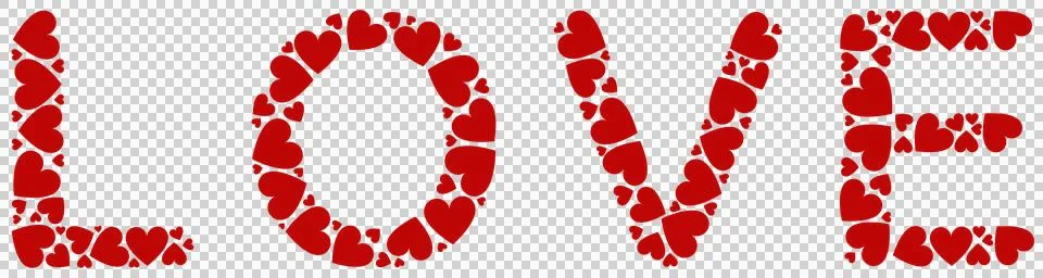 Letters made of red hearts. vector graphics. Love, Valentine's Day Stock Illustration