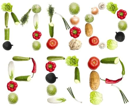 Letters made of vegetables Photos