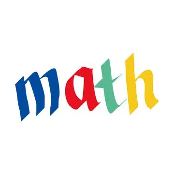 Letters that make up math words. Typography math. Stock Illustration