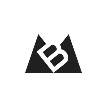 Letters mb simple negative space triangle geometric logo Stock Illustration