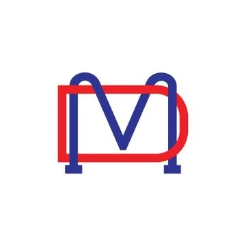 Letters md simple linked line logo vector Illustrazione stock