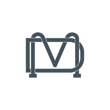 Letters md simple linked line logo vector Stock Illustration