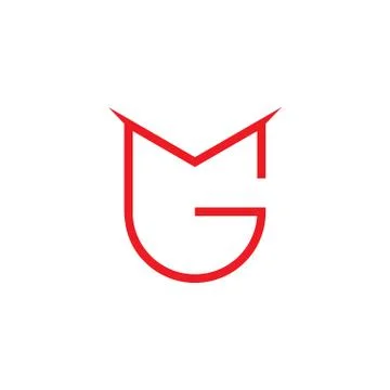 Letters mg simple line geometric logo Stock Illustration
