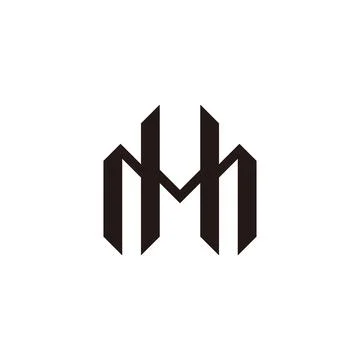 Letters mh simple construction geometric shape logo vector Stock-Illustration