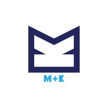 Letters mk simple geometric line logo vector Stock Illustration