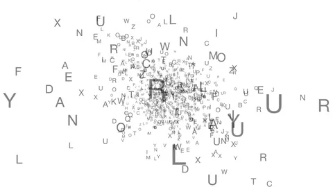 Letters motion typography background. Letters abstract 3D motion on paper Video stock 79603481
