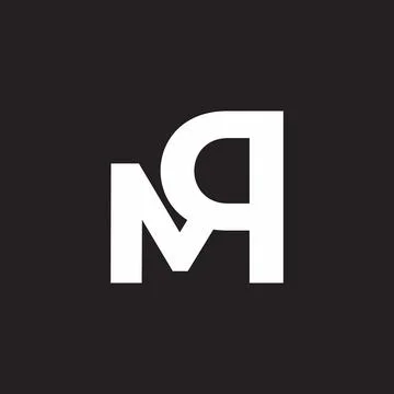 Letters mq simple geometric linked font logo vector Stock Illustration