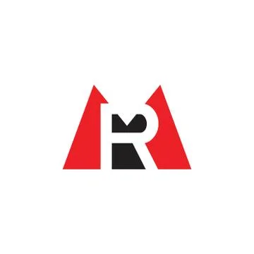Letters mr simple negative space triangle geometric logo Stock Illustration