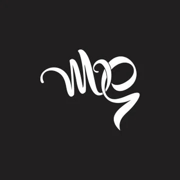 Letters ms simple linked ribbon logo vector Stock Illustration